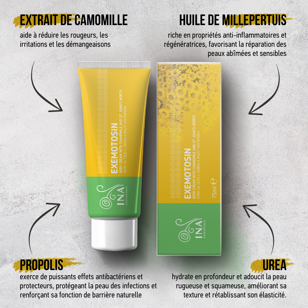Crème pour le Psoriasis, l'eczéma et les peaux irritées - au Millepertuis, à la Camomille et à la Propolis