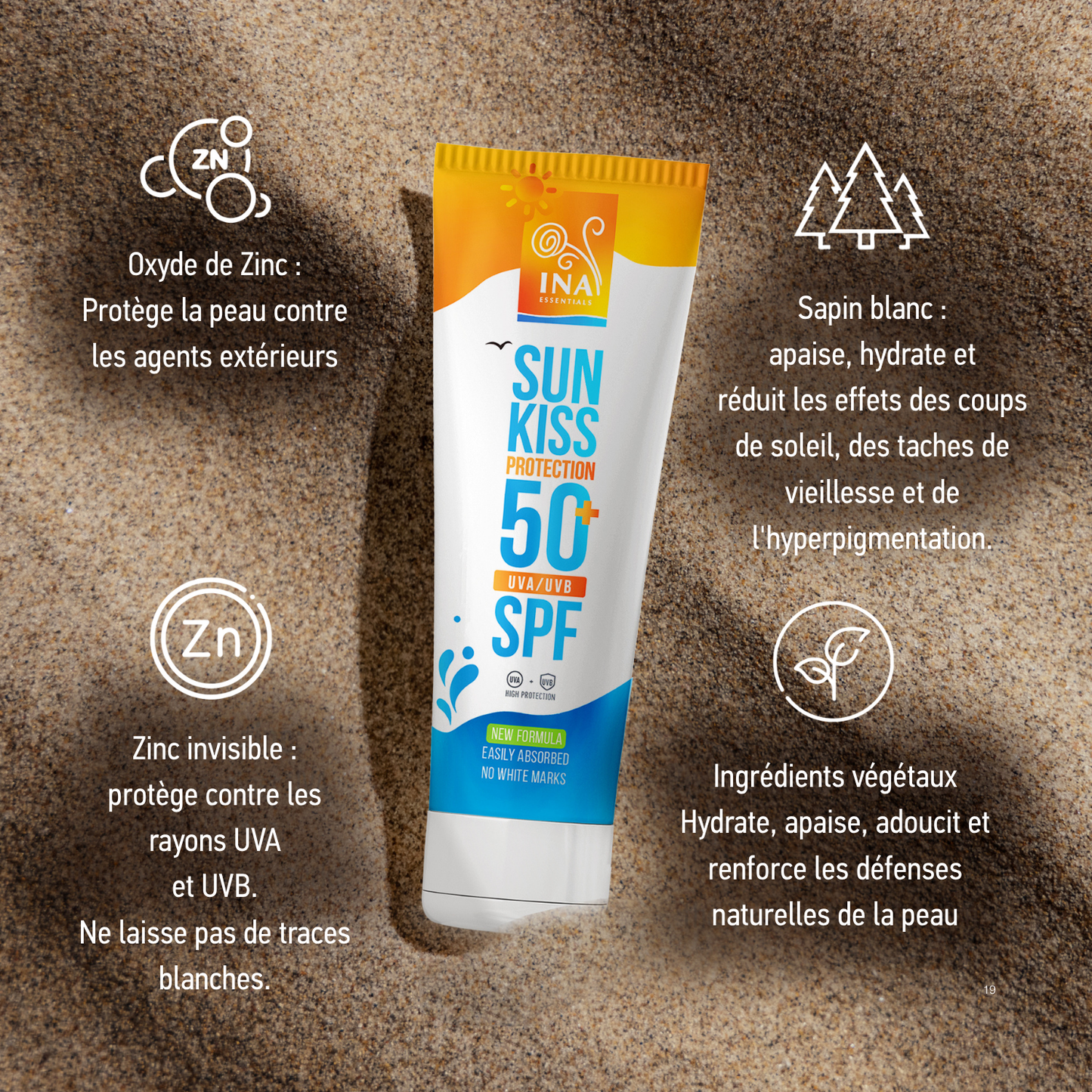 Pack familial pour protection solaire - 2+1 Crème solaire naturelle pour le visage et le corps SPF 50+ avec sapin blanc bio