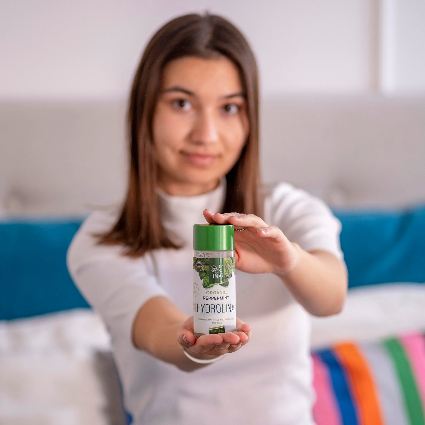 Eau de Menthe Poivrée Bio - Hydrolina - Bio Hydrolat pour une peau tendue et un effet Mat