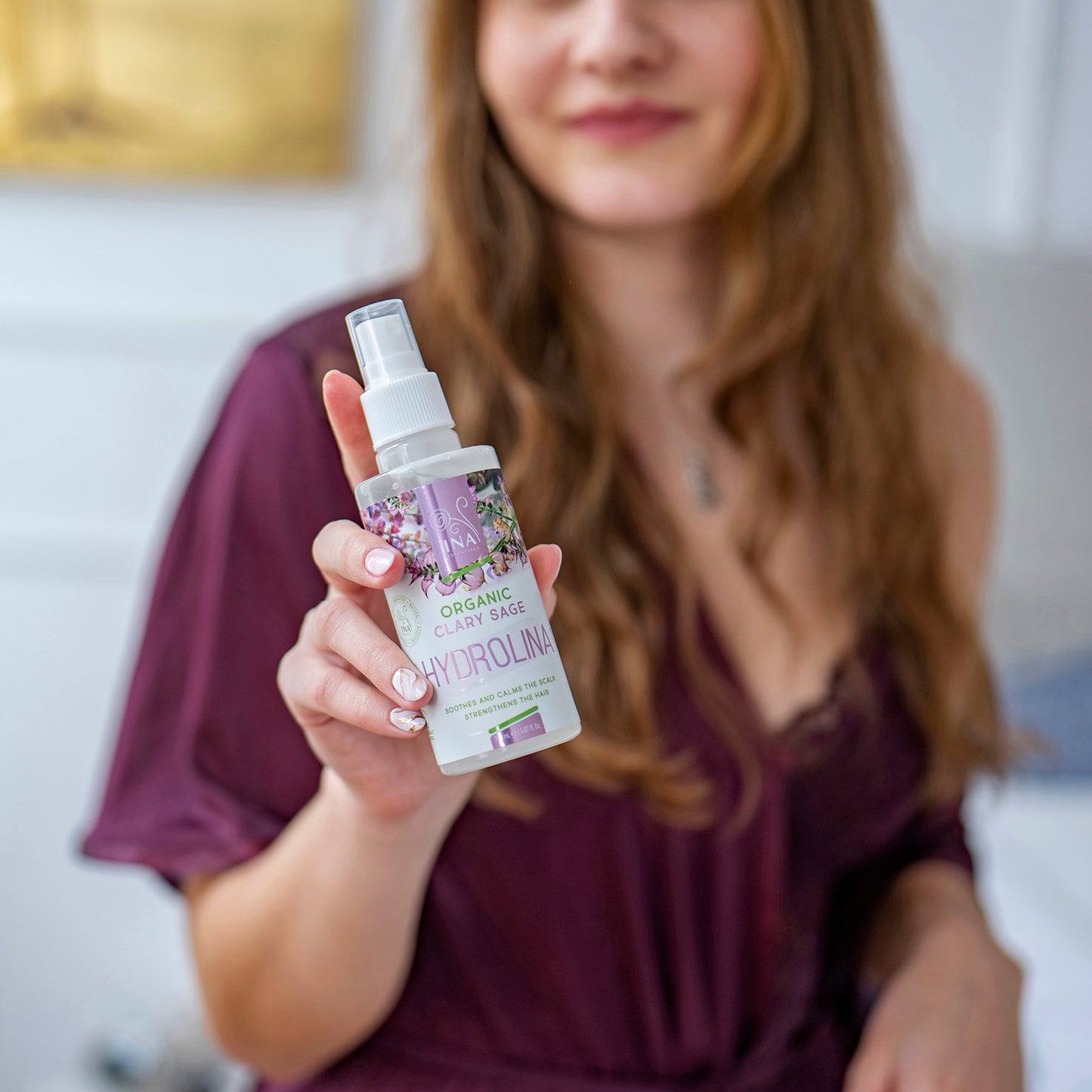 Eau de Sauge Sclarée (Salvia) - Hydrolina - Bio Hydrolat pour les Pellicules et les Démangeaisons du cuir chevelu