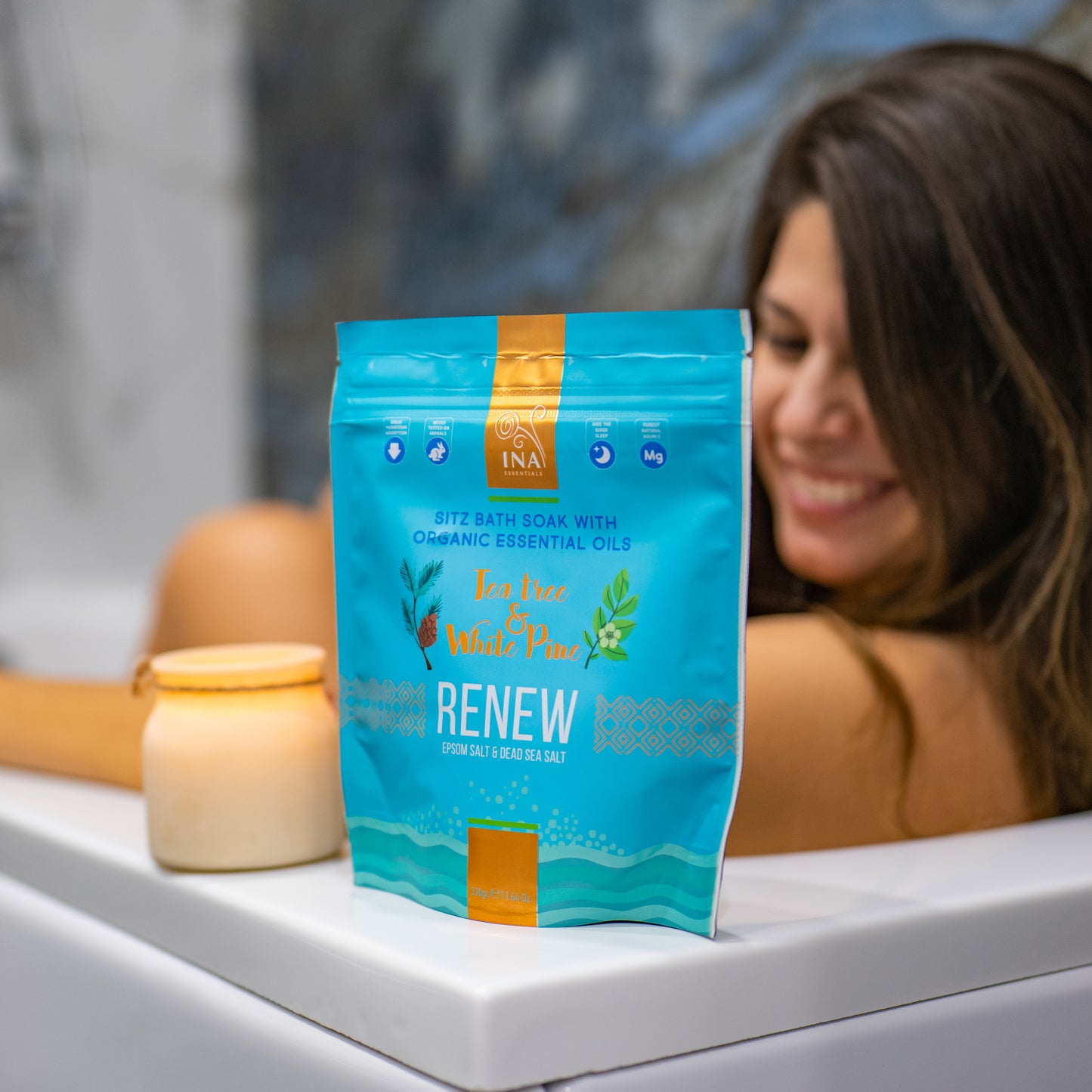 Renew - Sels de bain à l'Arbre à Thé et au Pin blanc pour les Jambes fatiguées et les Mycoses des ongles