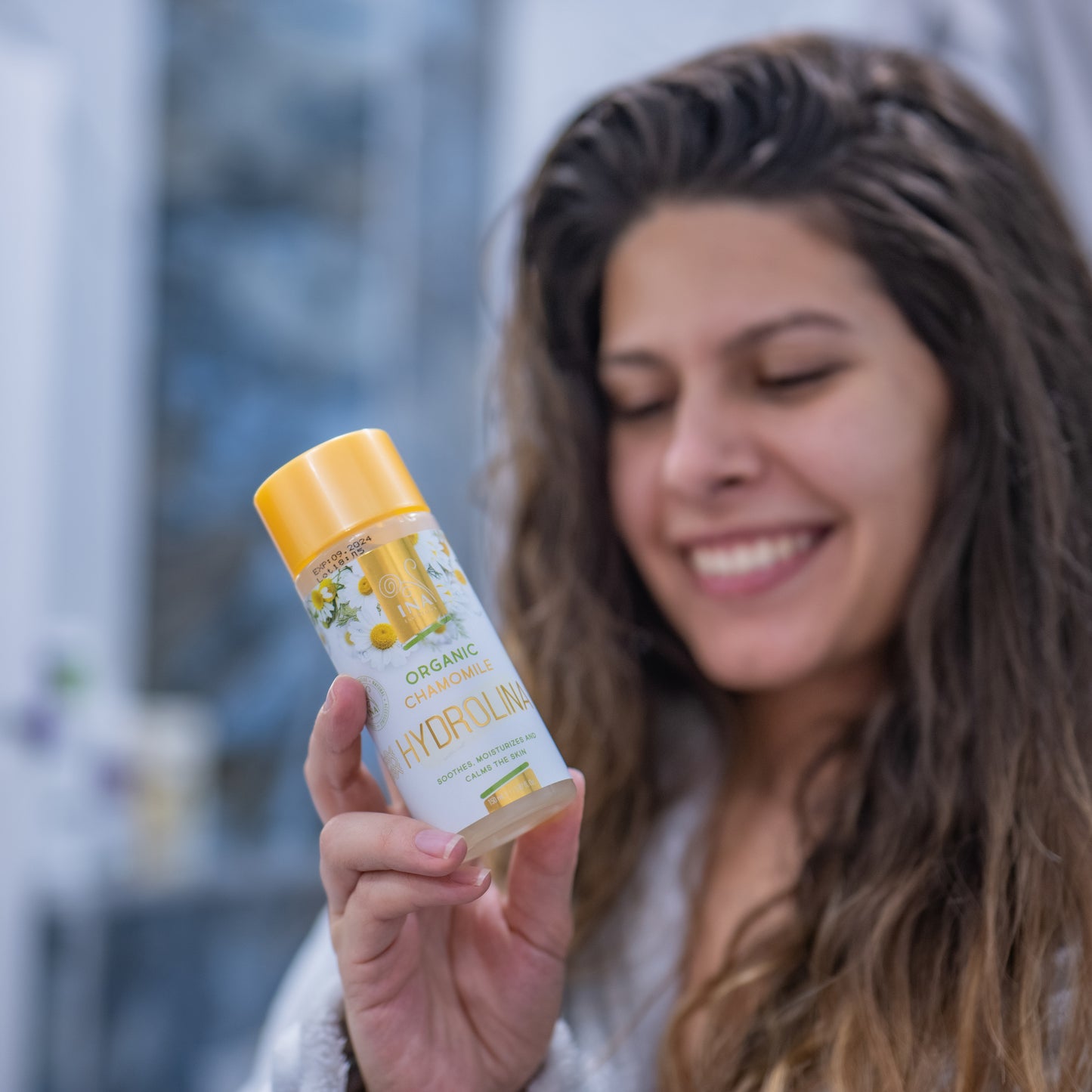 + Cadeau Eau de Camomille - Hydrolina - Bio Hydrolat de Camomille pour Eczéma et la peau irritée