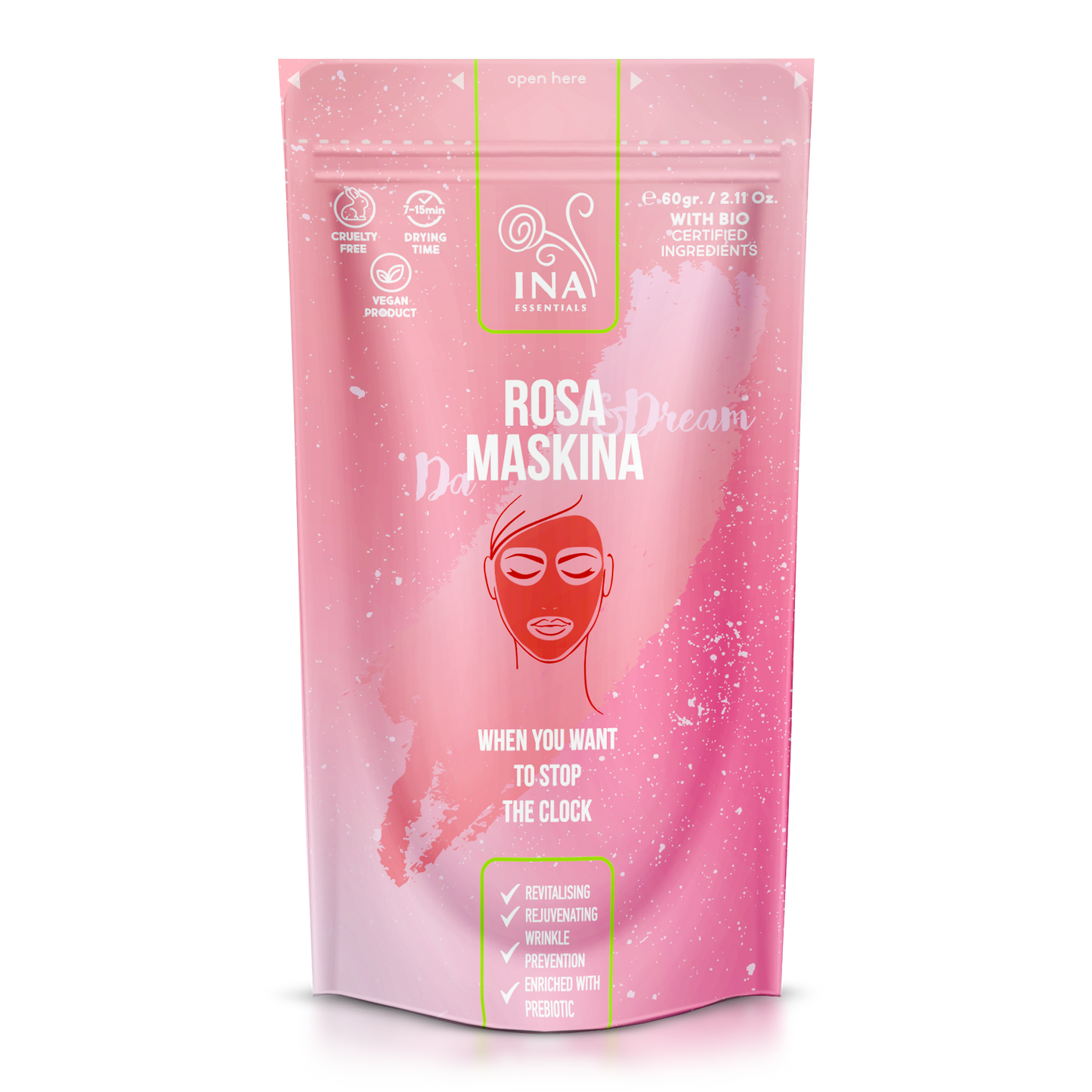 Masque visage - Maskina Rose - soin intensif pour peaux Matures et Sèches