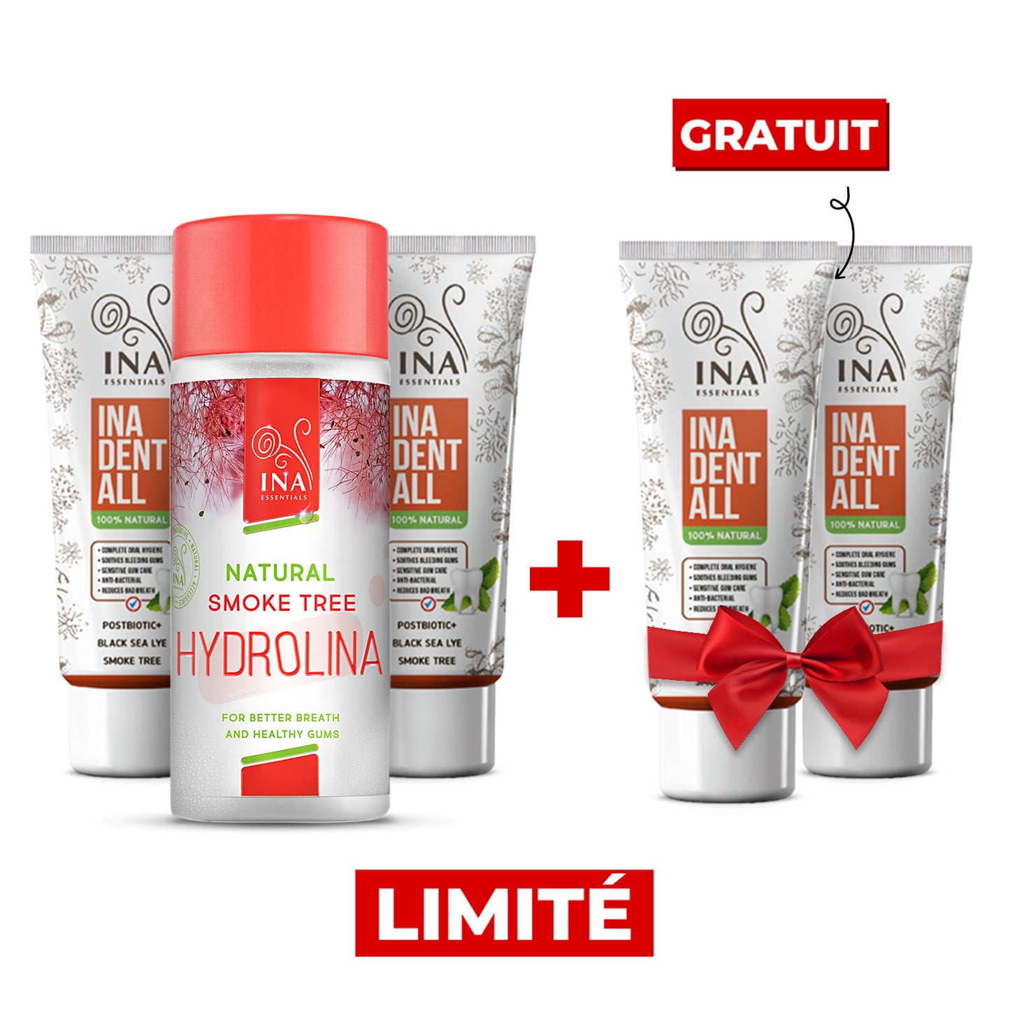 Achetez 2 dentifrices naturels et 1 bain de bouche Arbre à perruques, recevez 2 dentifrices naturels gratuits