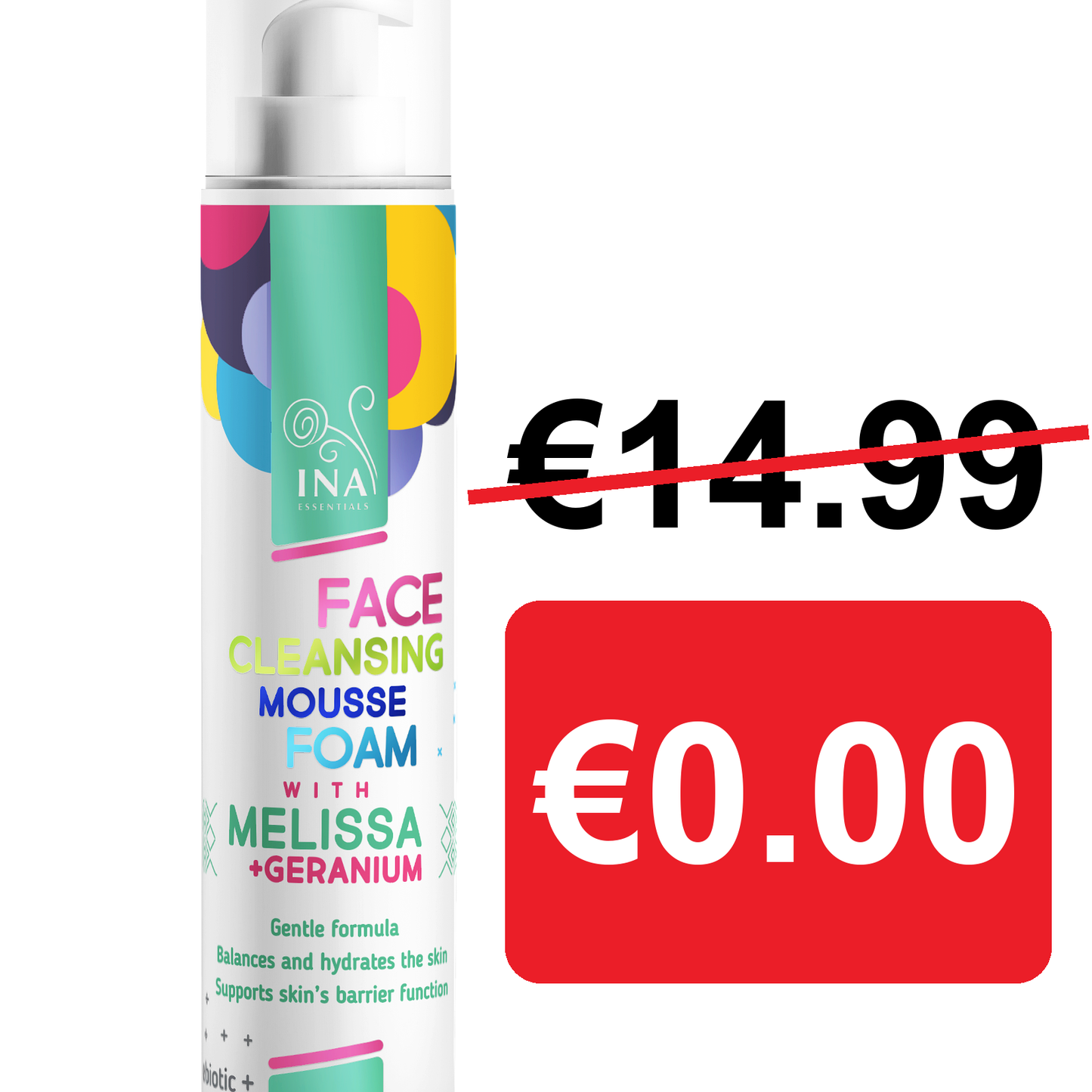 + Cadeau Mousse Nettoyante Naturelle pour le Visage à la Mélisse et au Géranium - pour tous types de peau