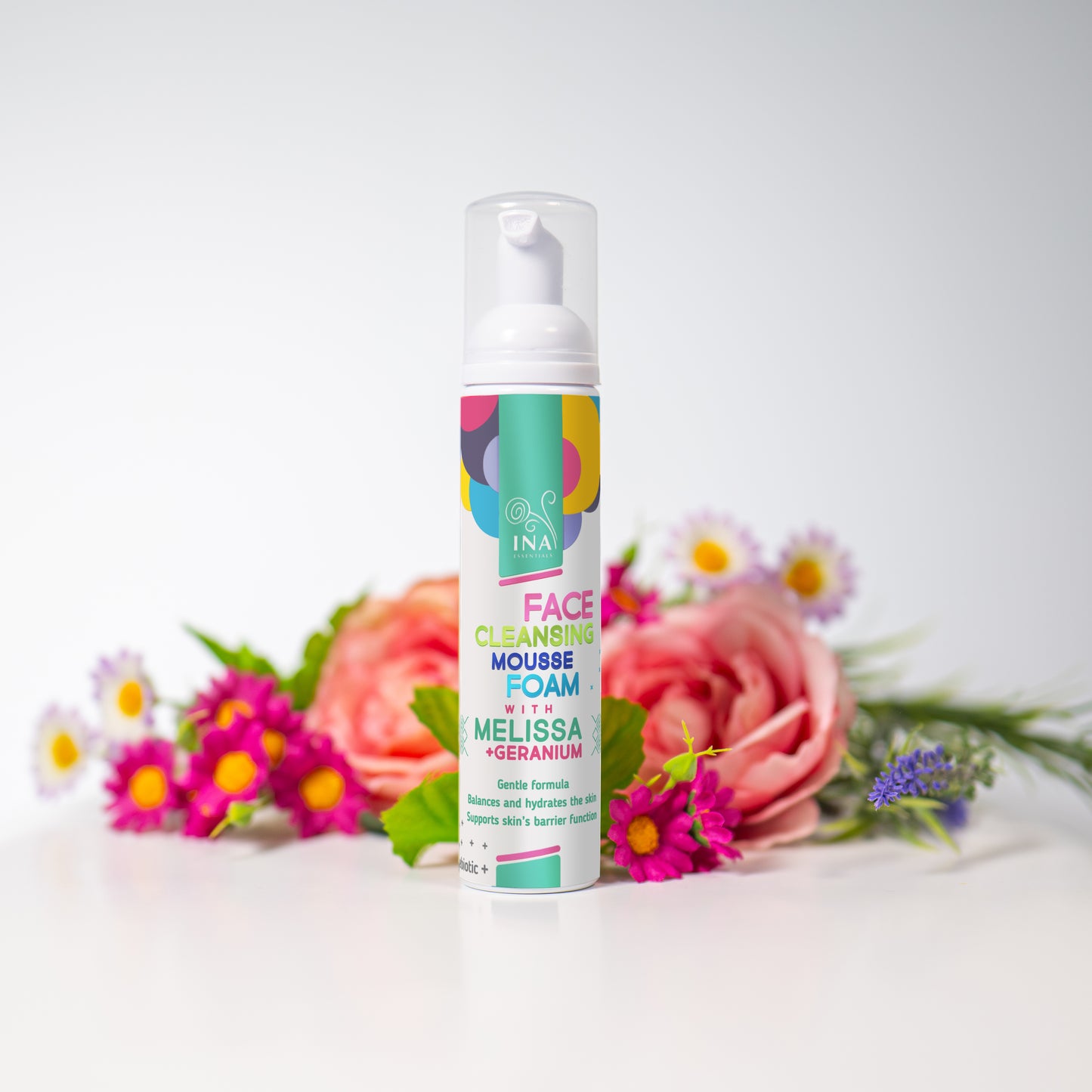 Mousse Nettoyante Naturelle pour le Visage à la Mélisse et au Géranium - pour tous types de peau