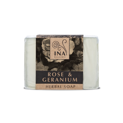 Savon Naturel aux Herbes à l'Huile de Rose Damascena et au Géranium - action nourrissante