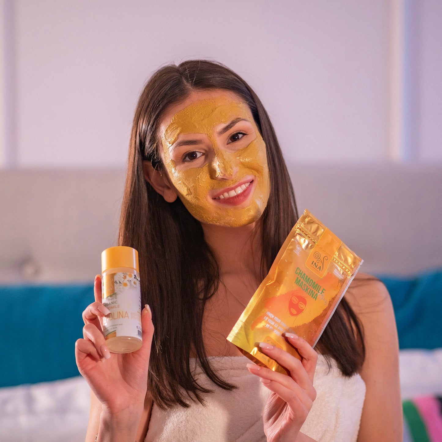 Masque visage - Maskina Camomille - soin intensif apaisant pour peaux Sensibles