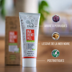 Dentifrice Naturel Sans Fluorure avec Arbre à Perruques, Lessive de la Mer Noire et Postbiotique - Ina Dent-All