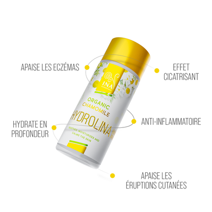 Eau de Camomille - Hydrolina - Bio Hydrolat de Camomille pour Eczéma et la peau irritée