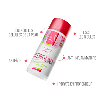 Eau de Rose - Hydrolina - Bio Hydrolat de Rose pour Peau sèche