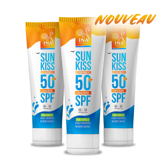 Pack familial pour protection solaire - 2+1 Crème solaire naturelle pour le visage et le corps SPF 50+ avec sapin blanc bio