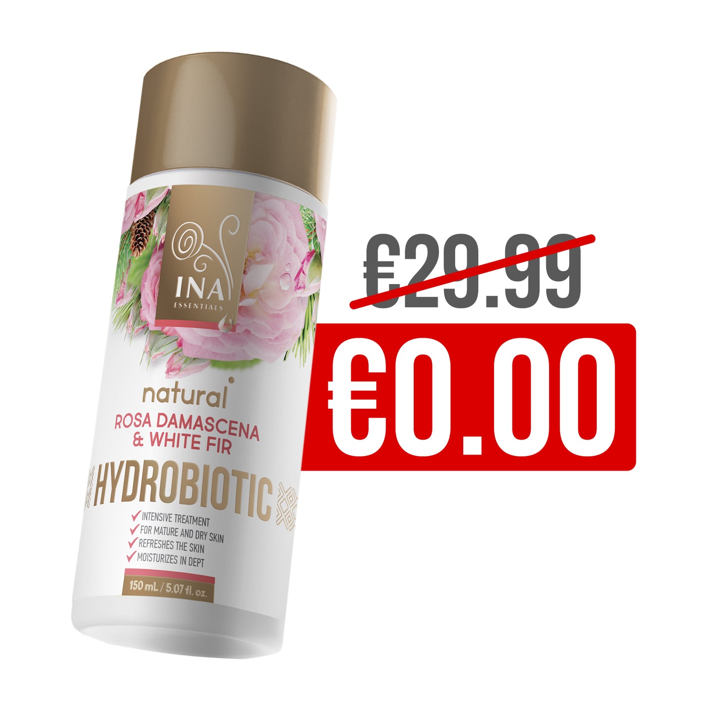 + Cadeau Hydrobiotic - Rose, Sapin Blanc & Zeste de Citron - soin Anti-Age intensif