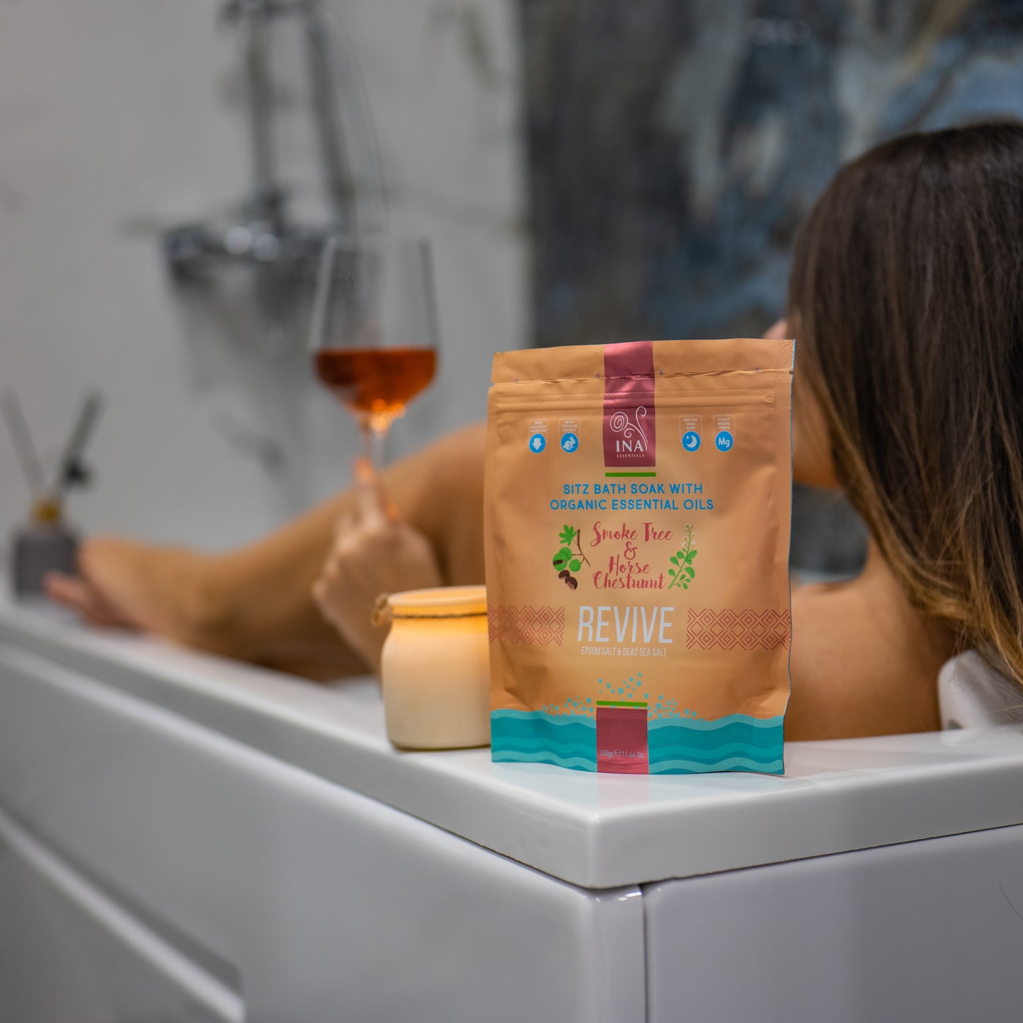 Revive - Sels de bain à l'Arbre à Perruques et au Marron d'Inde pour les Varices et les soins Post-partum