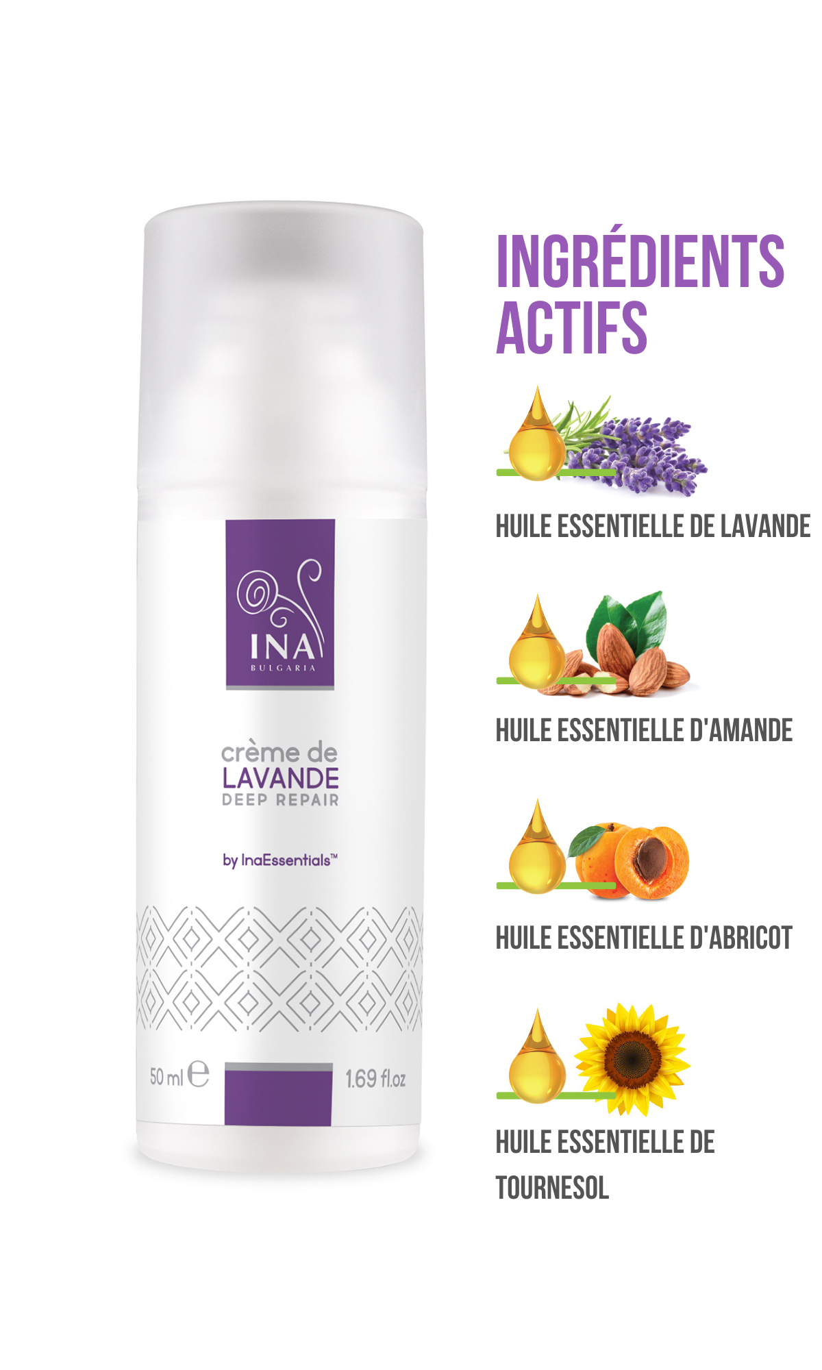Crème mains - Lavender Secret - 100% d'origine naturelle - 50ml