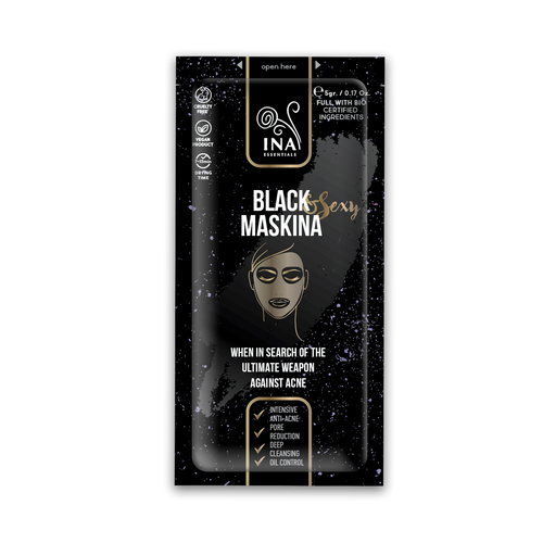 + Cadeau Masque visage - Maskina Noir - soins intensifs pour l'Acné et les points Noirs (échantillon)
