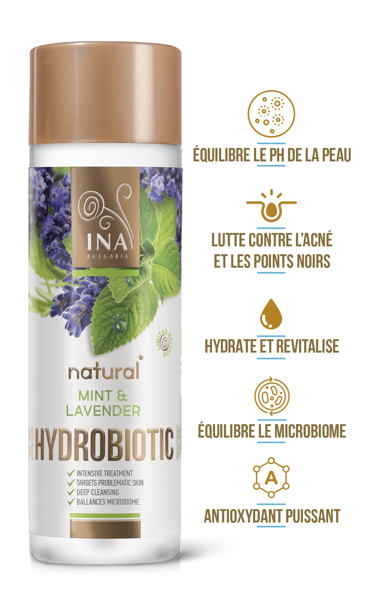 Hydrobiotic - Lavande & Menthe - soins intensifs pour l'Acné