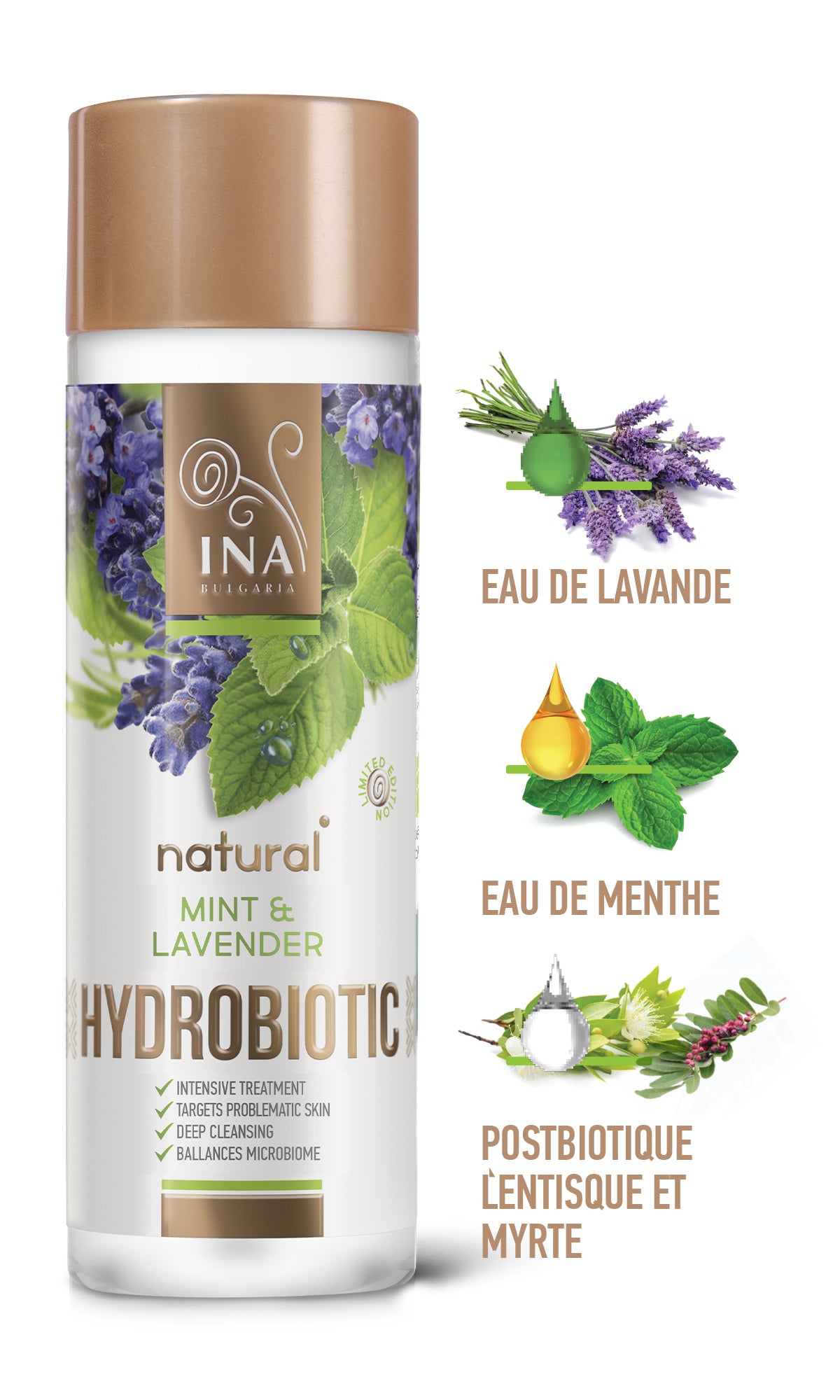 Hydrobiotic - Lavande & Menthe - soins intensifs pour l'Acné